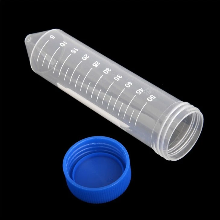 Tubo de microcentrífuga de plástico de 50 ml com tampa de rosca