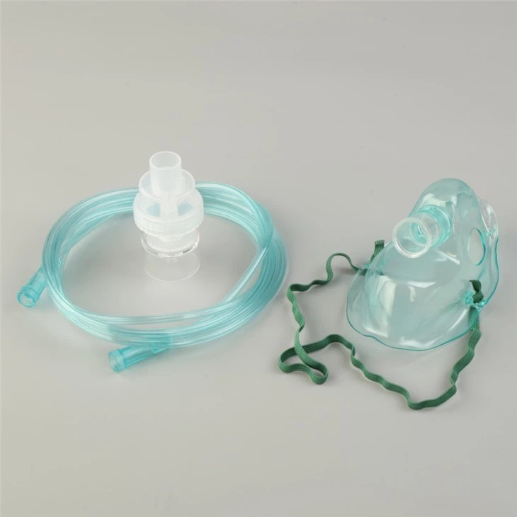 Máscara de nebulizador facial de oxigênio em pvc estéril descartável para adulto ou pediátrico