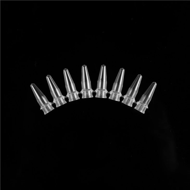 Produção de fábrica e atacado 0.1ml / 0.2ml 8 Tiras Micro Centrifuge PCR Tube