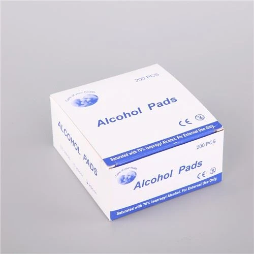 Cotonetes médicos descartáveis ​​com álcool 70% isopropílico não tecido
